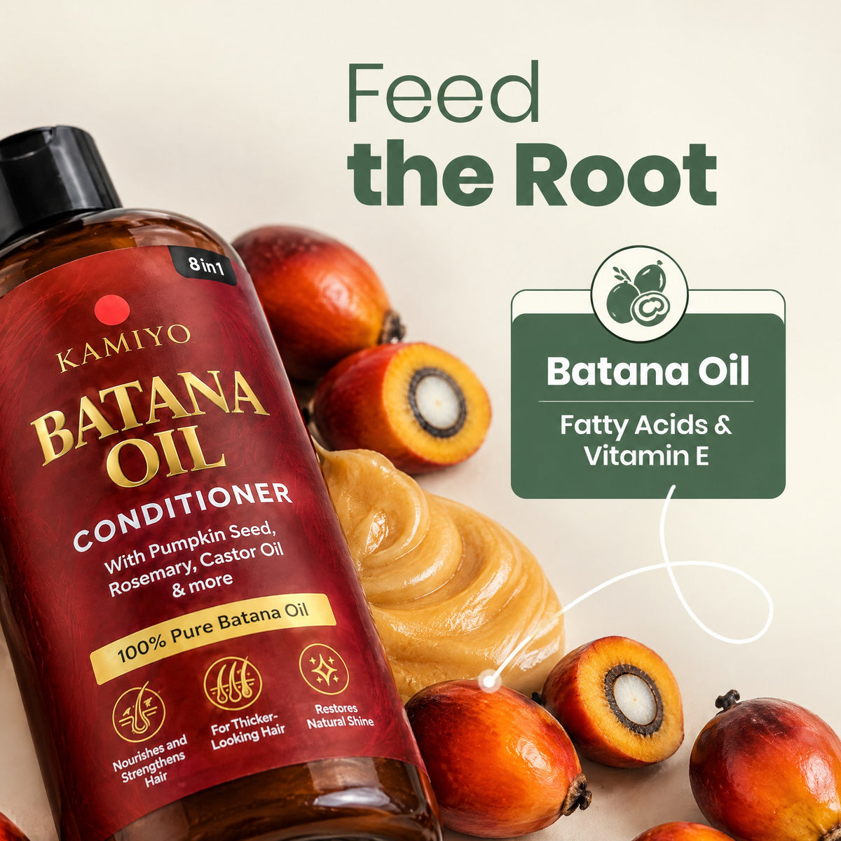 Kamiyo Batana Oil Shower Set, batana oil feeds the root